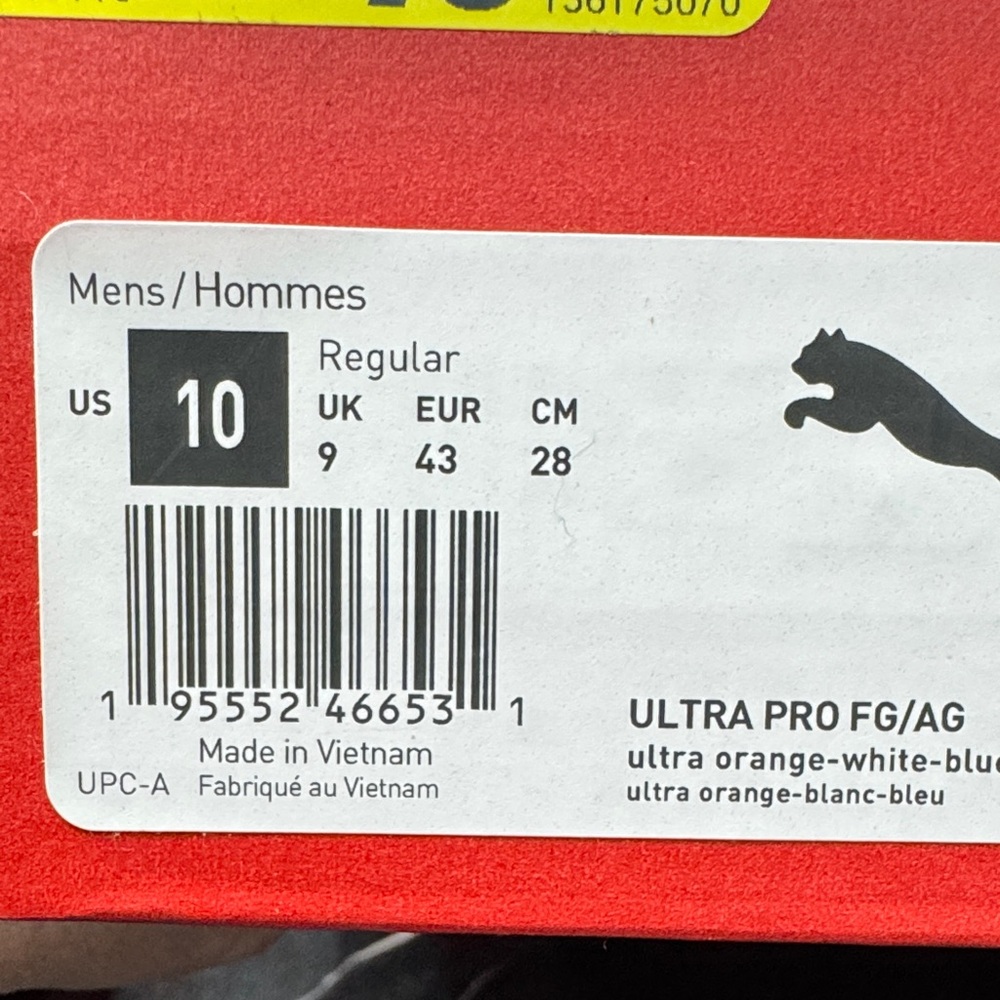 Puma Ultra Pro FG Mens 10 Orange Soccer Cleats Performance Speed Boots BNIB - Picture 7 of 7